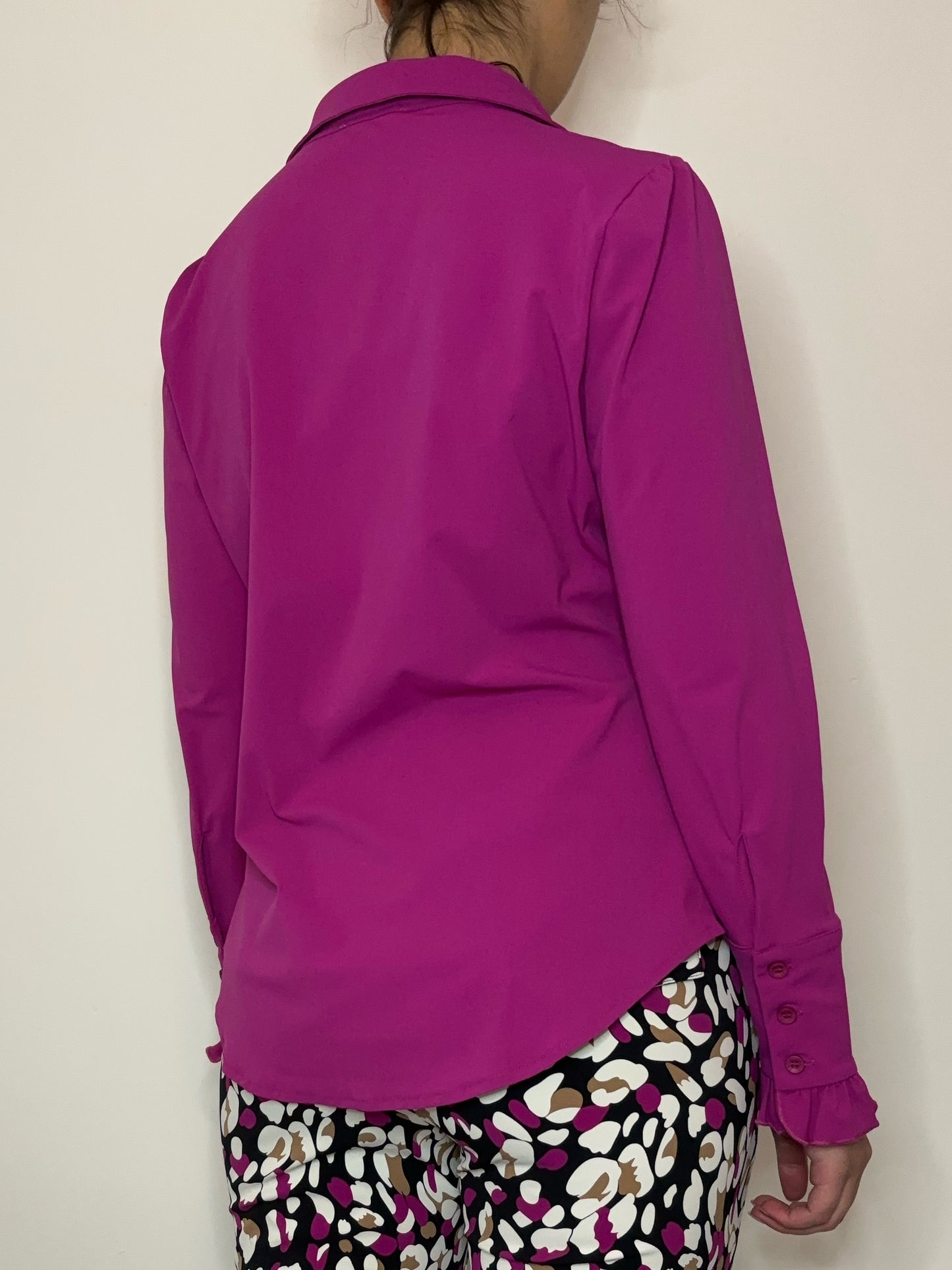 Daelin Celine Travelstof Blouse Paars Back