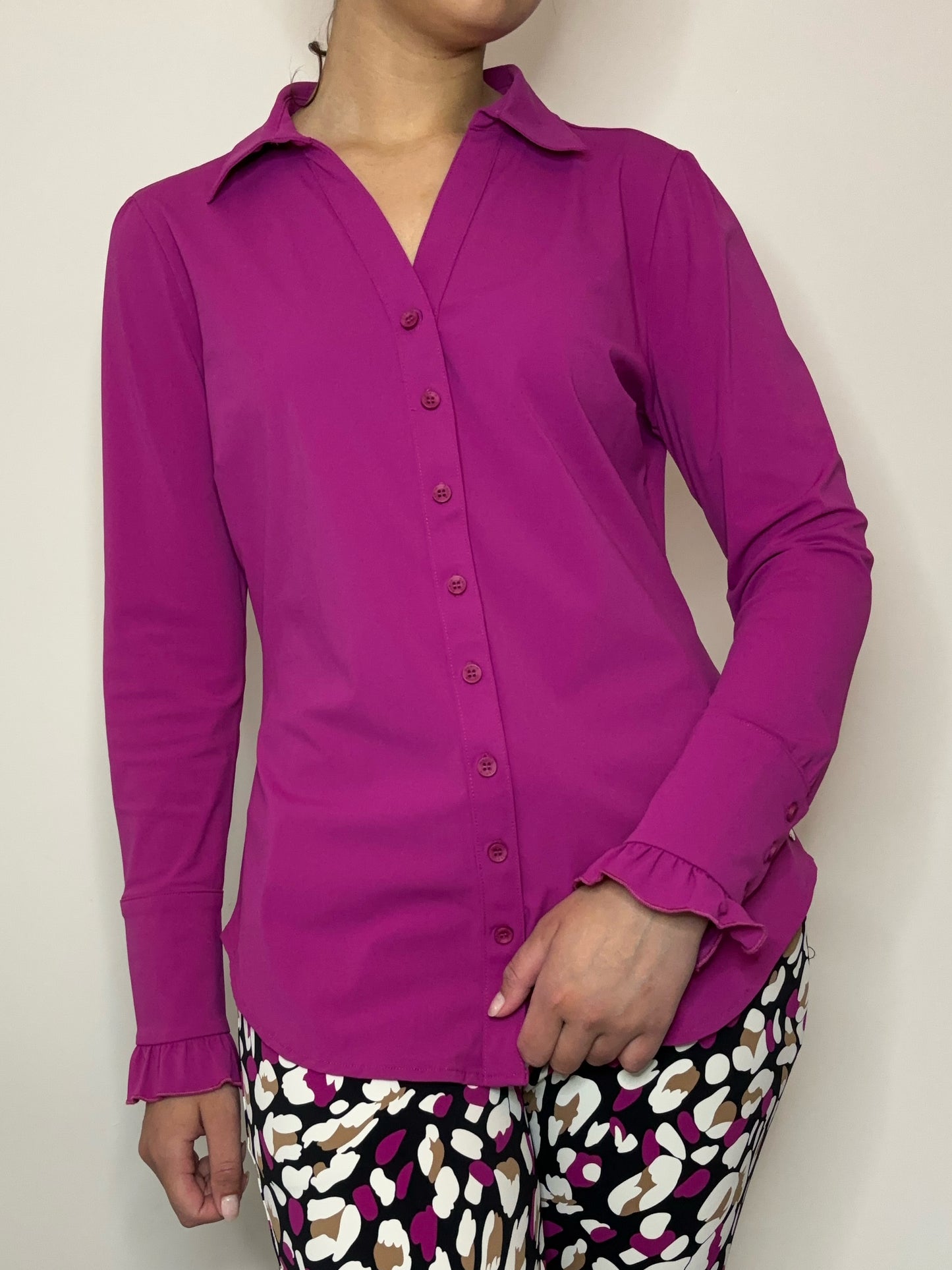 Daelin Celine Travelstof Blouse paars Front