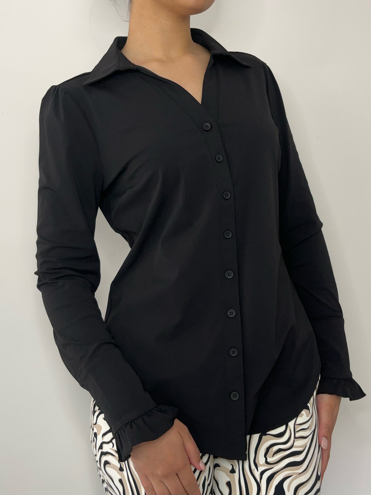Daelin Celine Travelstof Blouse zwart