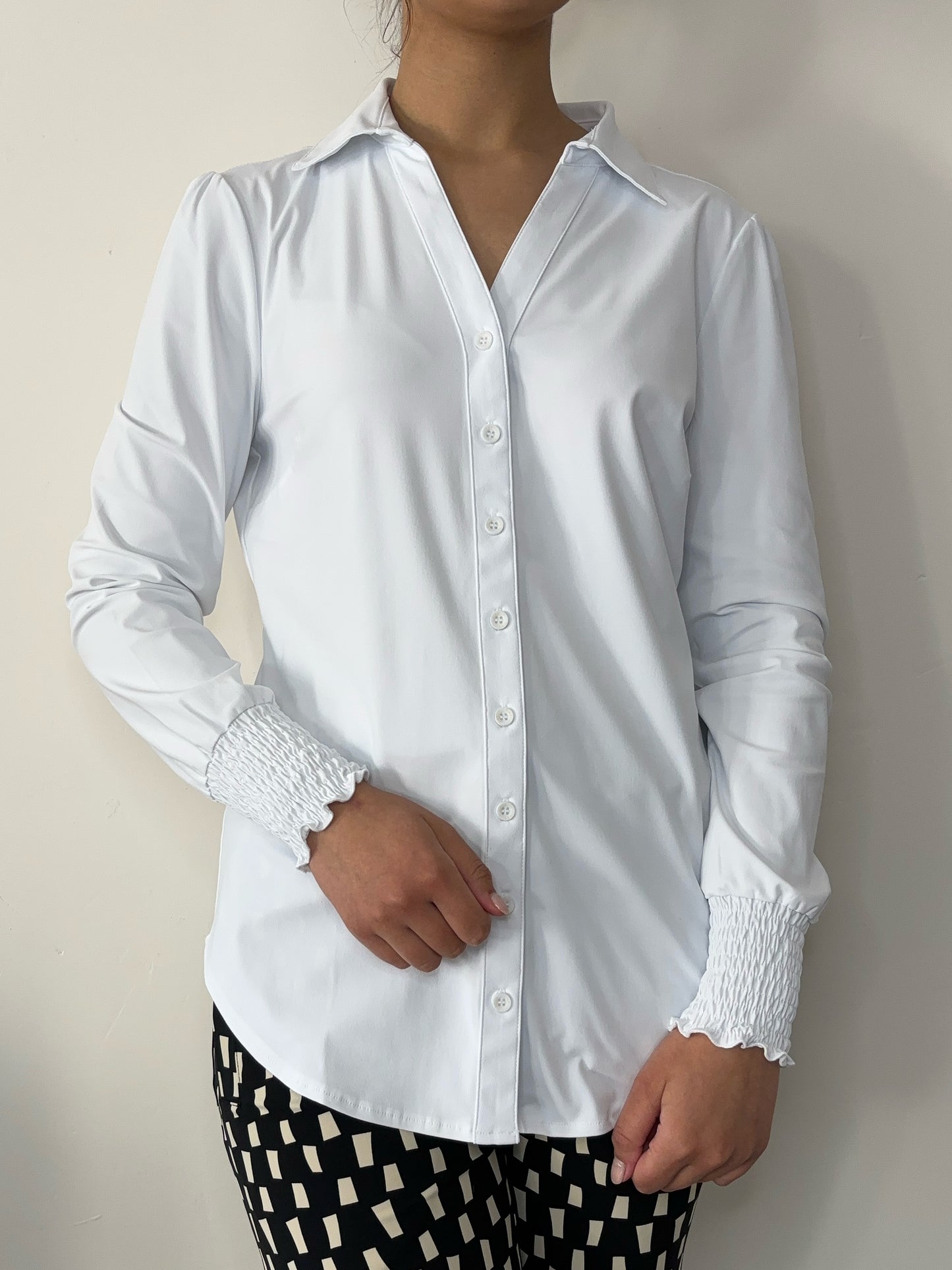 Daelin Daphne Travelstof Blouse pure white wit