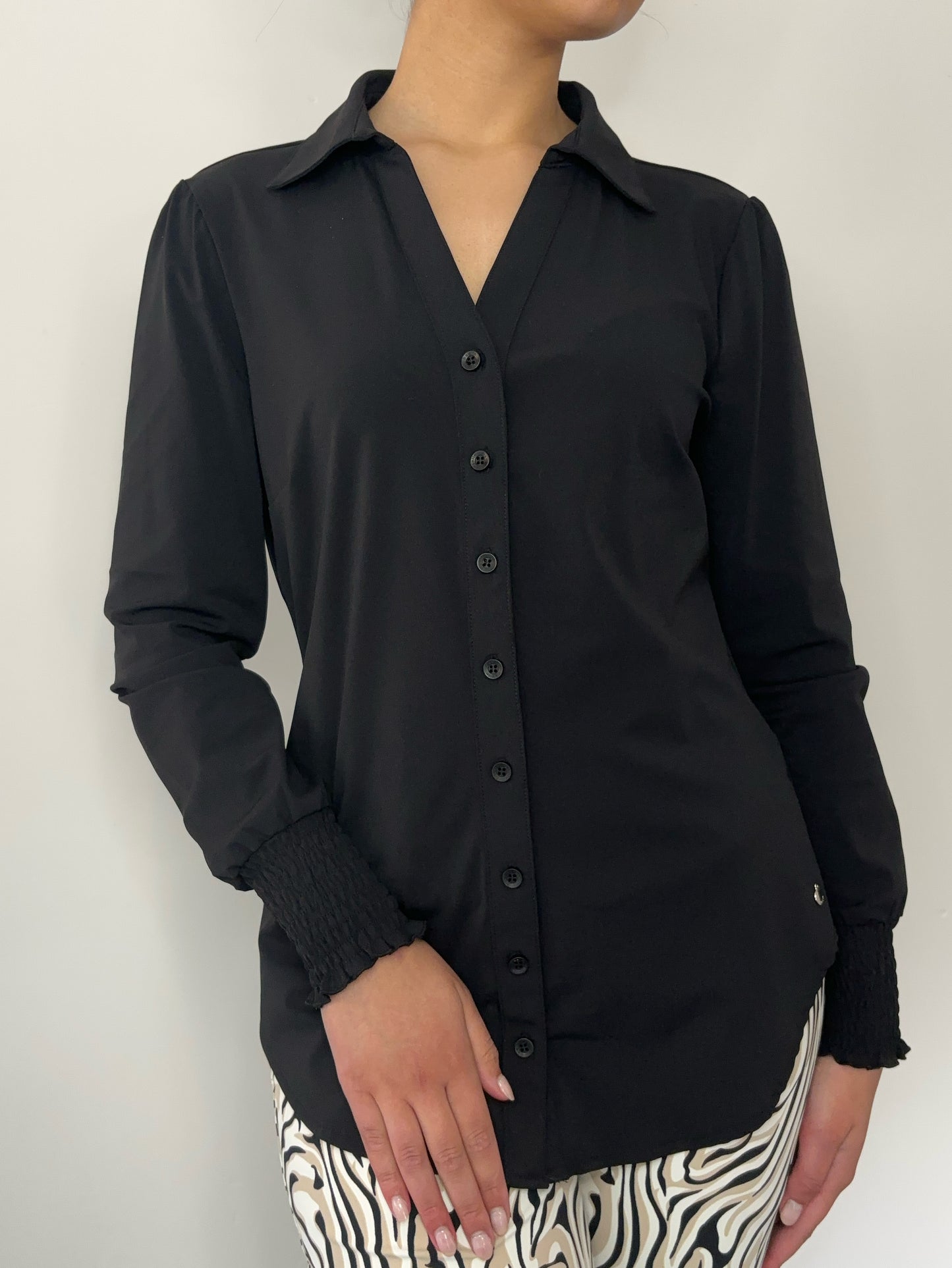 Daelin Elize Travelstof Blouse Black