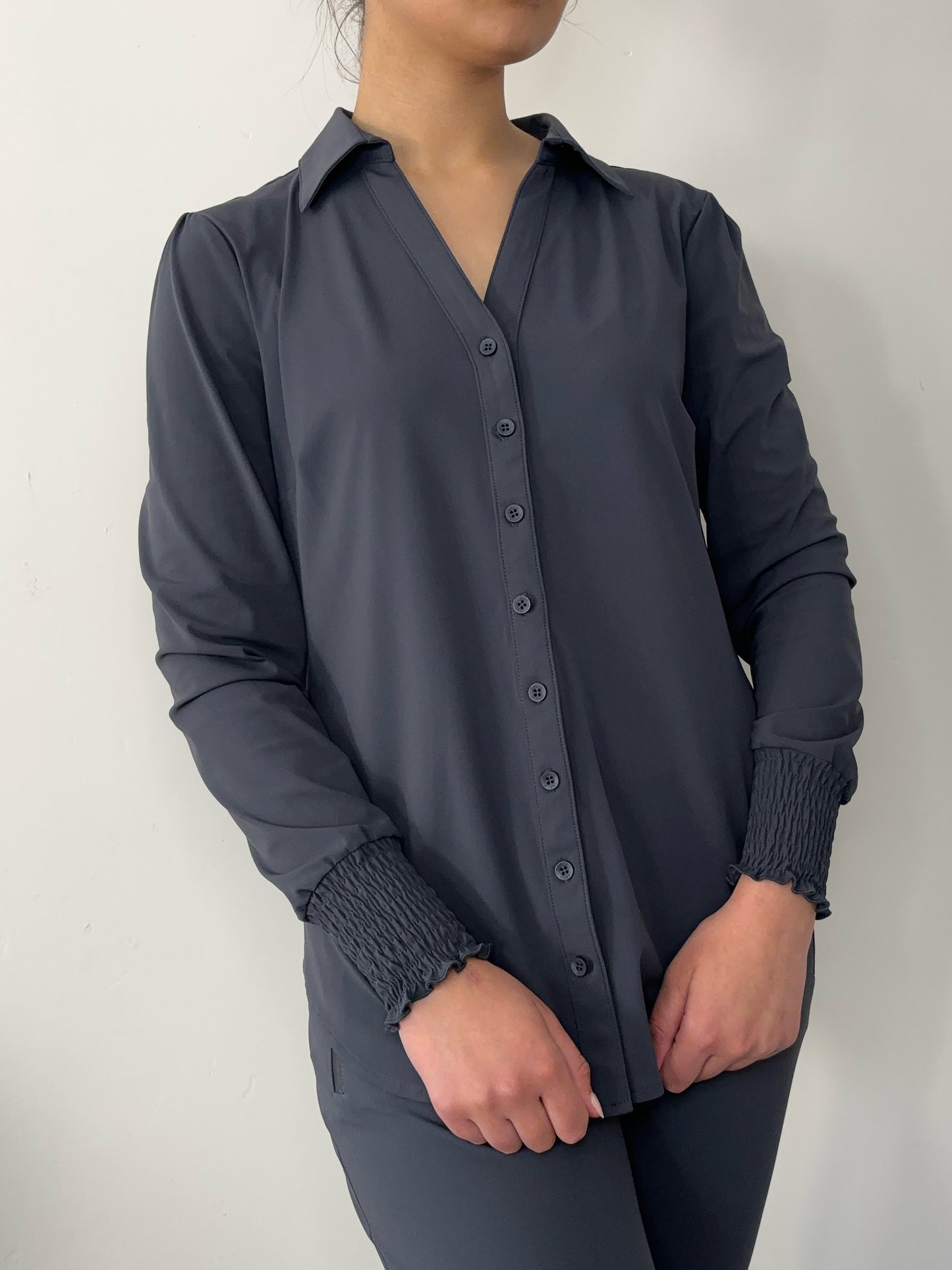 Daelin Elize Travelstof Blouse grijs