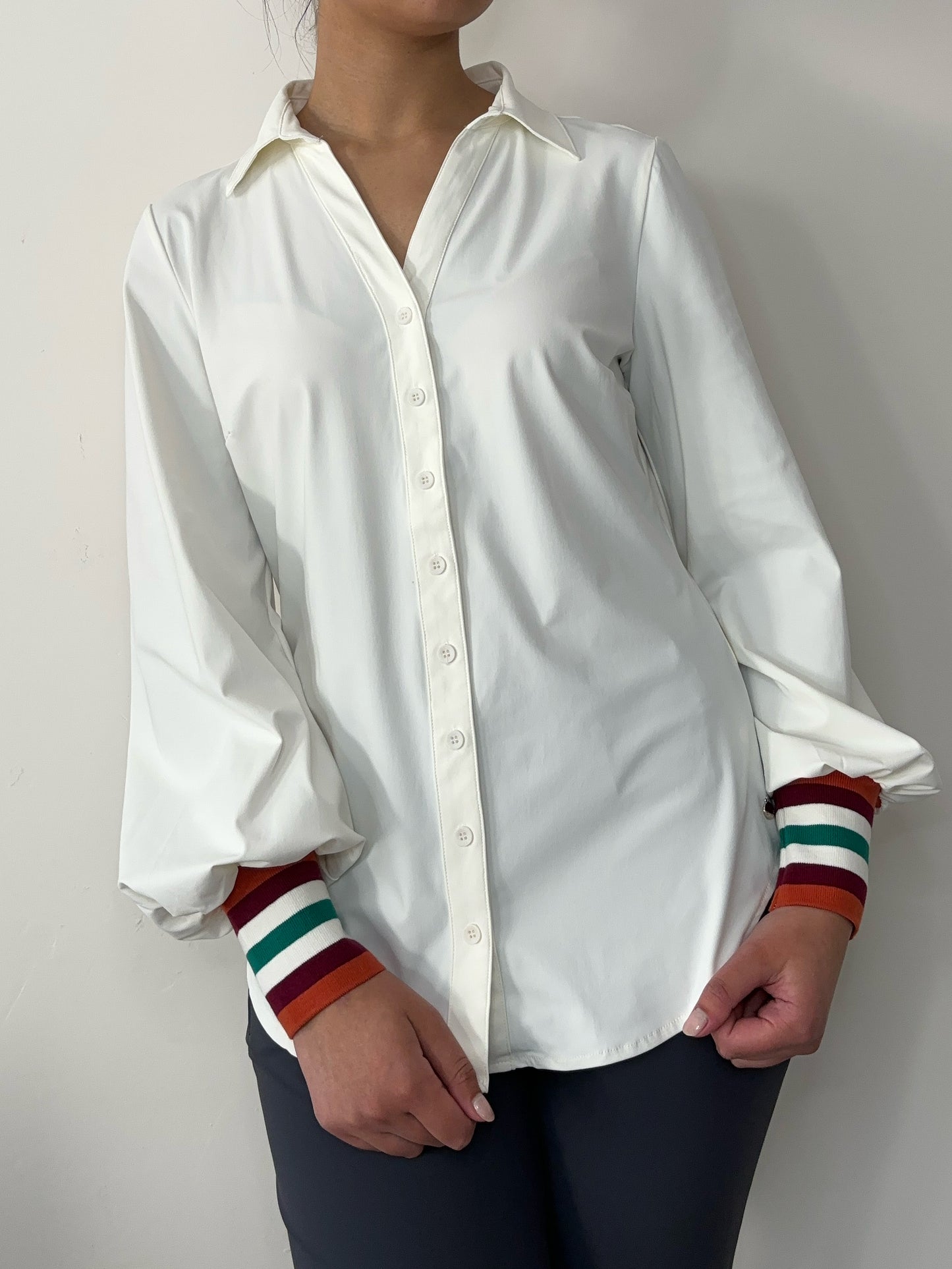 Daelin Elora Travelstof Blouse wit front
