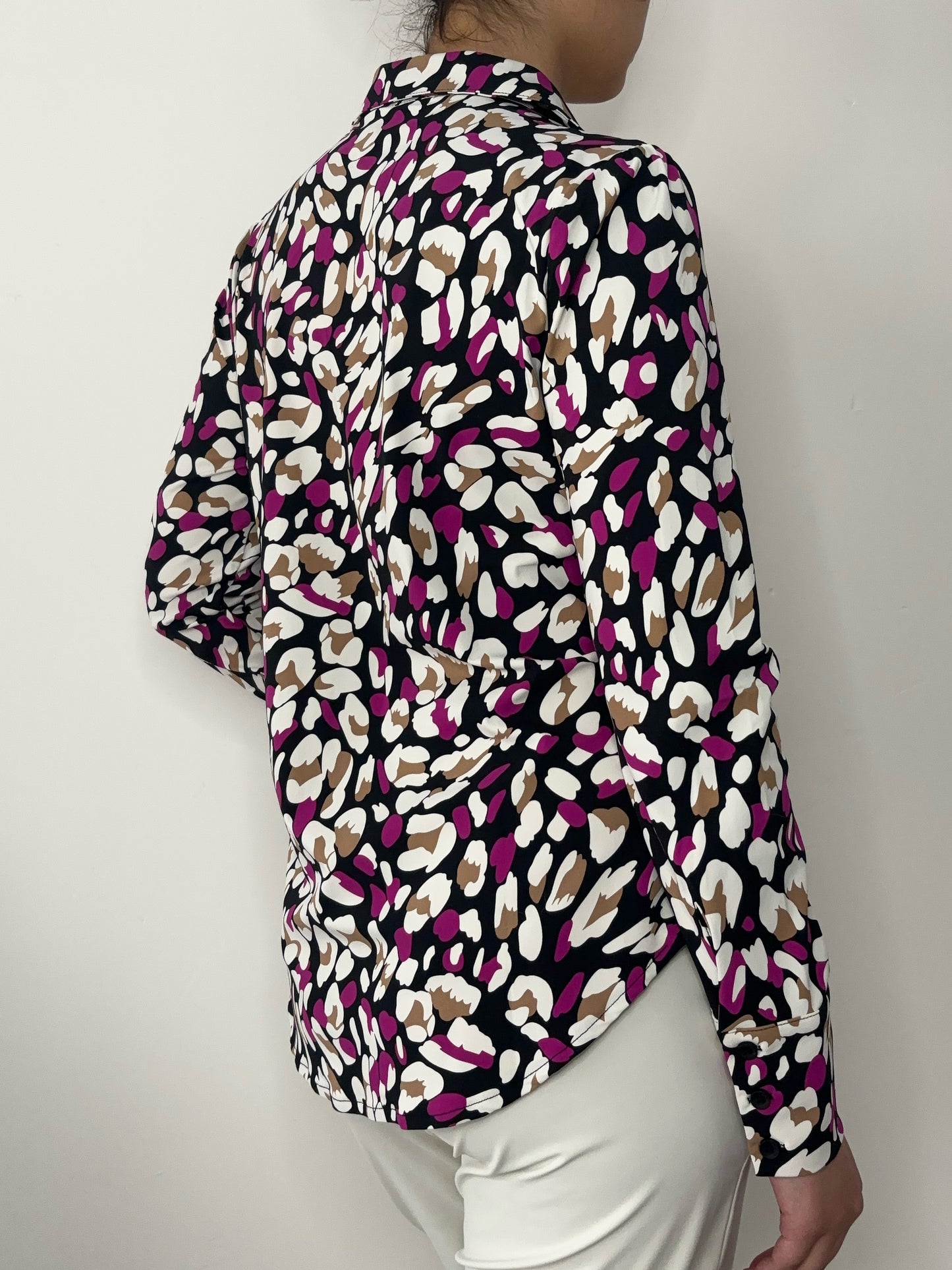 Daelin Greta Travelstof Blouse Panter/Leopard print Back
