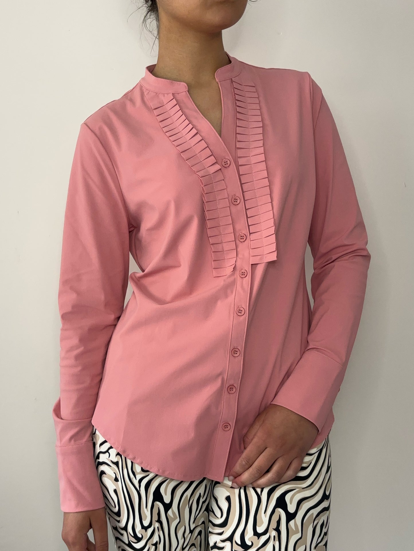 Daelin Gwen Travelstof Blouse roze front