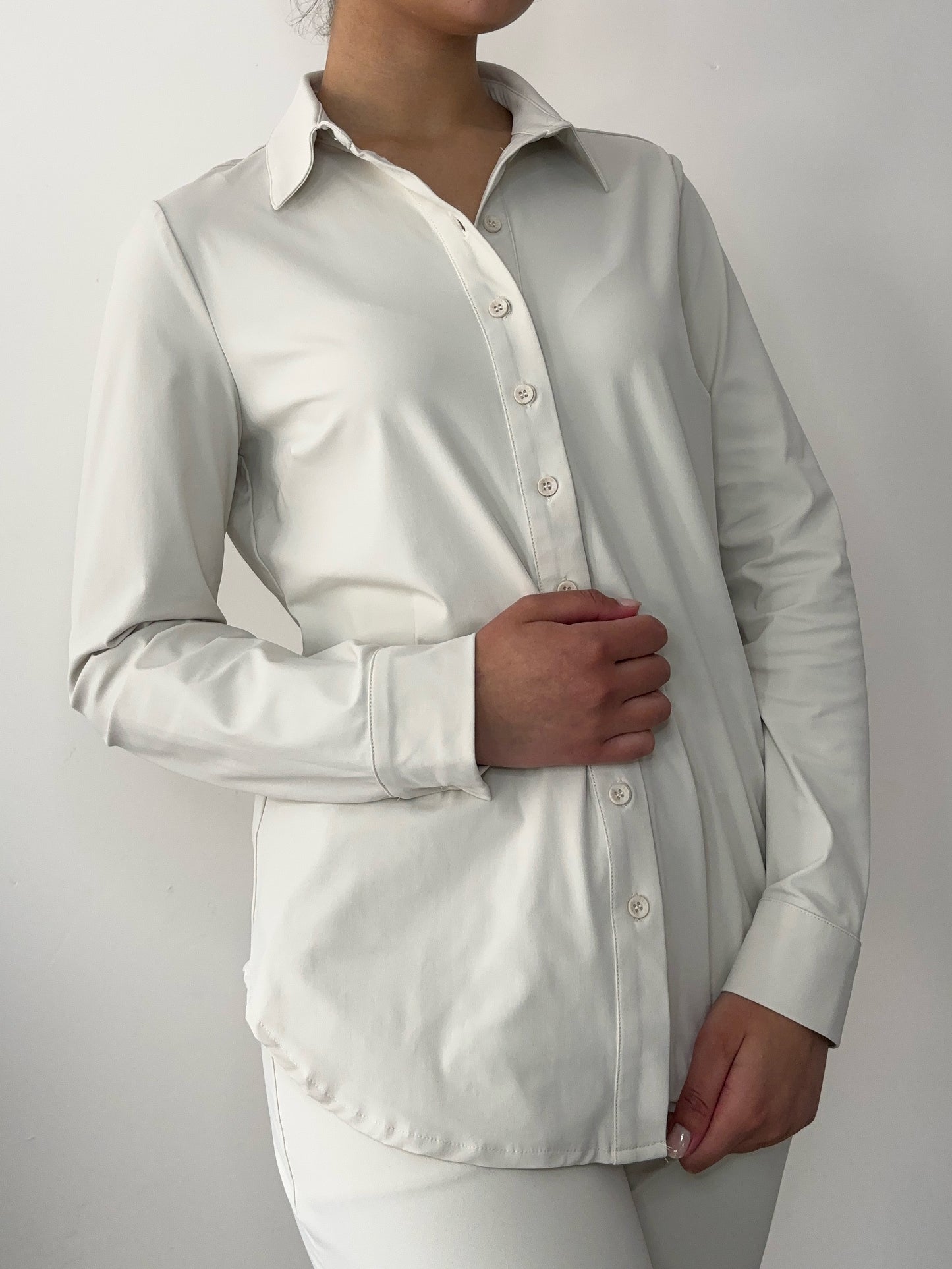 Daelin Lise Travelstof Blouse beige front
