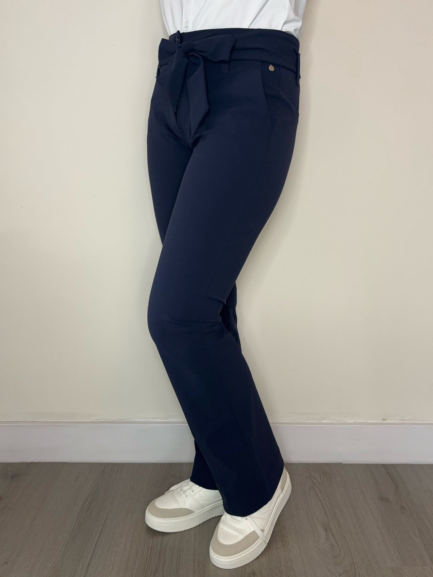 Daelin Zoë Travelstof Broek donker blauw