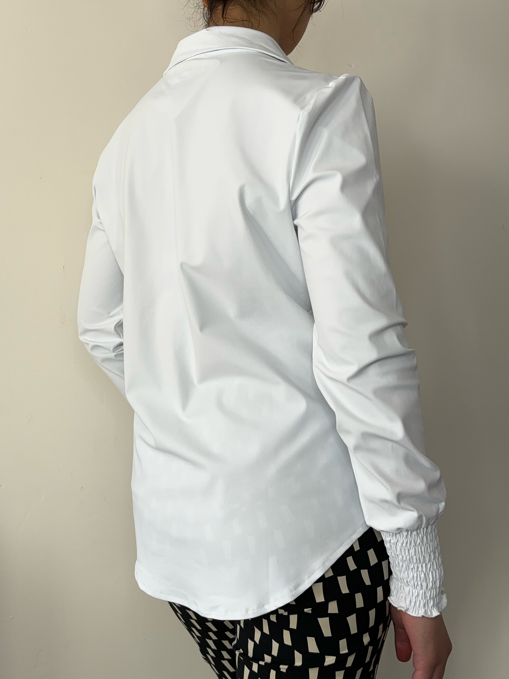 Daelin Daphne Travelstof Blouse pure white wit back