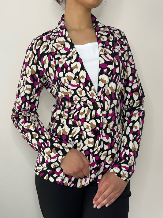 Daelin Gaia Travelstof Blazer jasje panter/leopard print