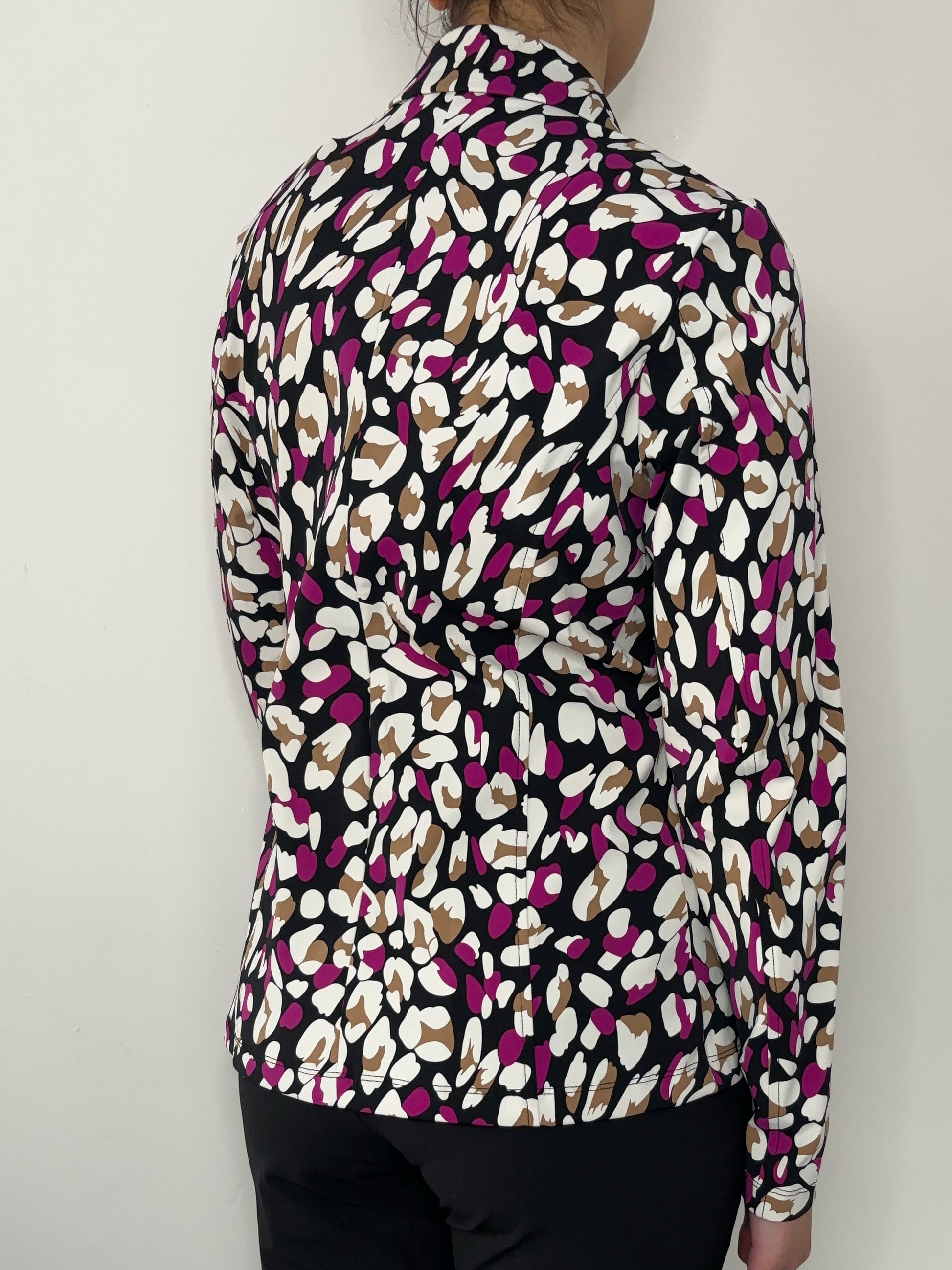 Daelin Gaia Travelstof Blazer panter/leopard print back