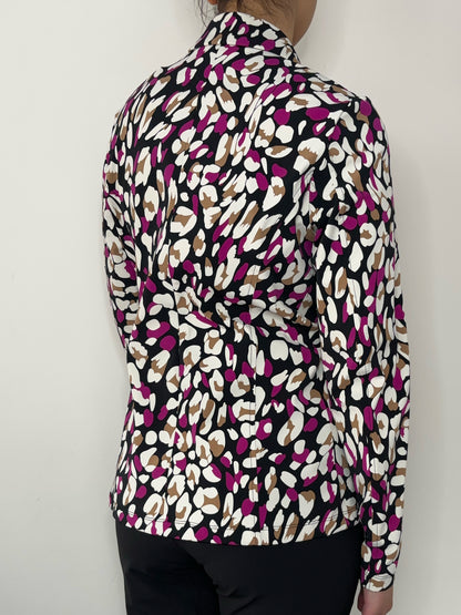 Daelin Gaia Travelstof Blazer panter/leopard print back
