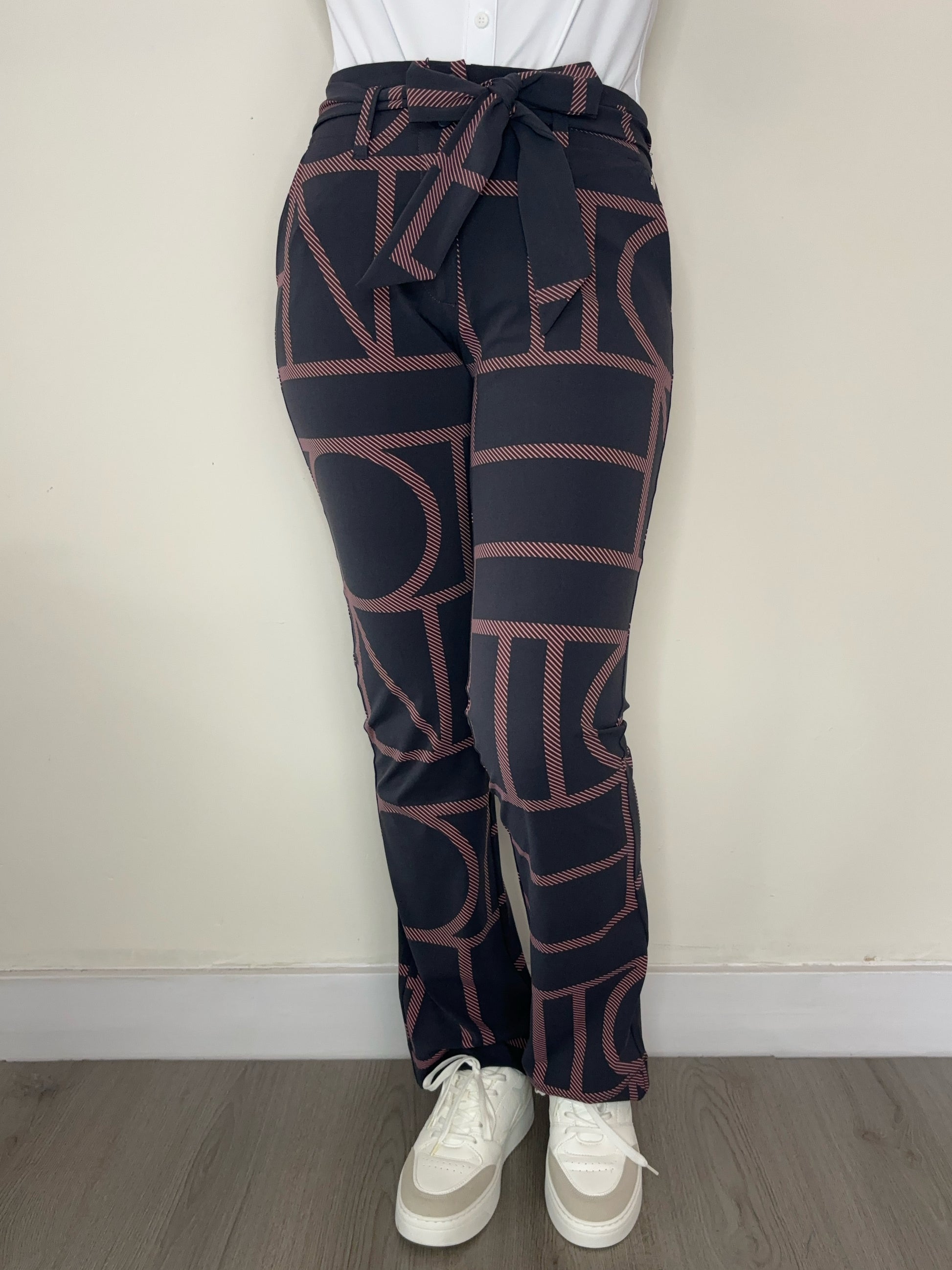 Daelin Gracey Travelstof Broek graphic stripes print