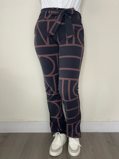 Daelin Gracey Travelstof Broek graphic stripes print